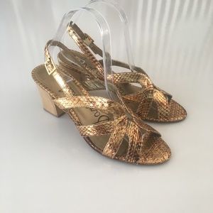 Sam Edelman Luna gold Strappy heeled sandal